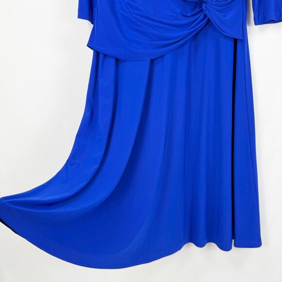 Eliza J Women’s Jersey Knit Drape Knot Front Dress Size 16 Cobalt Blue - Picture 6 of 14